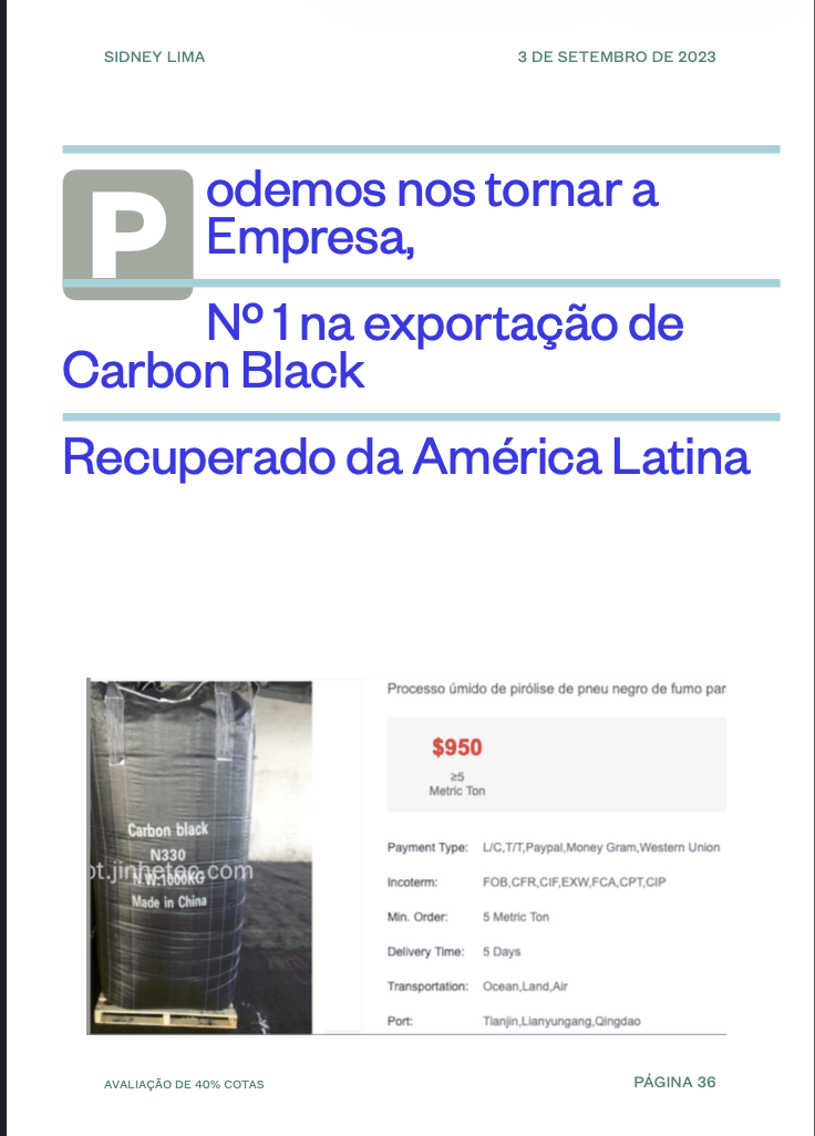 Carbon Black N330 comercializado na China com tecnologia Shandong CDI Wanda